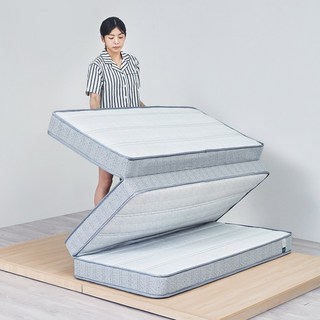 (10만원 즉시할인+직접설치) 휴도 편안한 제주 13/15cm 허리 본넬스프링 접이식 매트리스 토퍼 S SS Q 싱글 슈퍼싱글 퀸, 아이보리 HA01456, 13cm