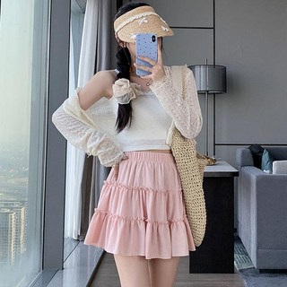 투니스 여성 밴딩 A라인 미니 스커트 속바지 포함