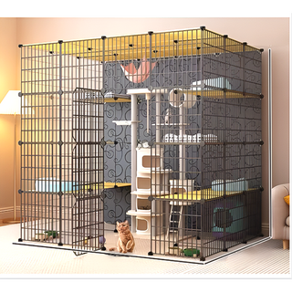 대형 고양이케이지 고양이철장케이지 고양이장 고양이집 Large Cat Cage, 1세트, 블랙