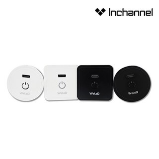 인채널 웰리드 컴팩트 C타입 USB 터치 스위치 IDC20 가구매립 책상 침대 빌트인 인테리어, 원형 스위치/화이트_IDC201