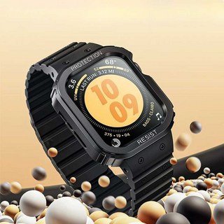 애플워치 8 셀룰러 45mm스테인리스 블랙 시리즈 스포츠 실버 밴드 스틸, 1개, 2. iWatch S4-8 44/45mm 검정
