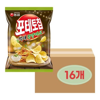 농심 포테토칩 먹태청양마요, 50g, 16개