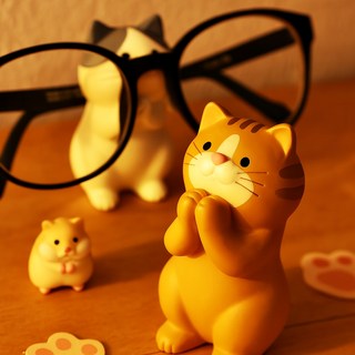 귀여운 고양이 안경거치대 트레이 돋보기 받침대 책상꾸미기 소품 장식품 인테리어, 단풍냥