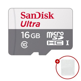 샌디스크 마이크로SD카드 울트라 SDSQUNS-16GB + SD카드 케이스, 1개, 16GB