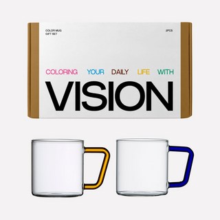 [비젼글래스] 집들이 선물세트 모음 (1SET 2P), 07 컬러머그W (GR+IN), 1개