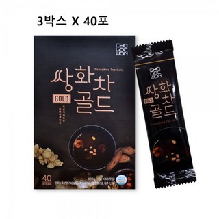 쌍화차 쌍화 재료 고명 분말 가루 스틱 국산 진한 생강 대추 작약 계피 차 힘들땐 한방차 전통차 효능 골드 프리미엄 추천 식약처 식약청 해썹 인증, 15g, 40개입, 3개