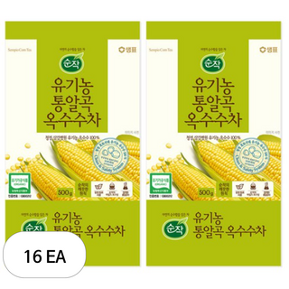 순작 유기농 통알곡 옥수수차, 500g, 16개