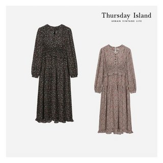 써스데이아일랜드 Thursday Island 브이넥 스모킹 원피스(T228MOP231W) 118313