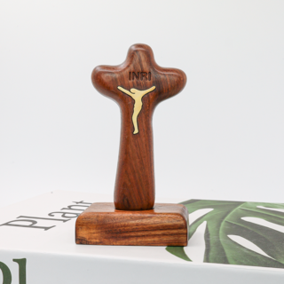 고급원목 탁상 기도손 십자가