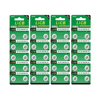 LiCB 10개 팩 SR621SW 364 시계 배터리 오래 지속되고 누수 방지 고용량 실버 옥사이드 1.55V 버튼 셀 시계용, 40 Pack
