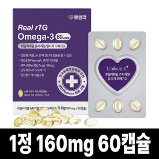 펫생각 고양이 강아지 오메가3 60캡슐 2개월분 순도80% 독일 KDpharma 미니 3oval 피부 관절 항산화 영양제, 1박스, 심장, 60정