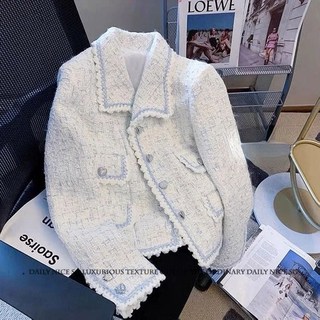 [당일 출고]**재고 없을시 쿠팡내 동일 상품명 검색** 여성용 트위드 스타일 라펠 하트 단추 컬러 블록 재킷 프렌치 패션 크롭탑