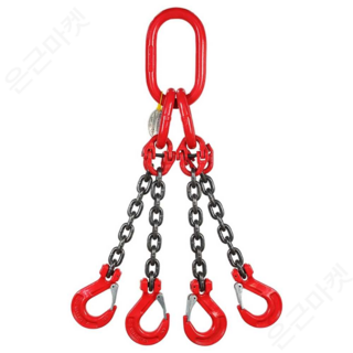 리프팅 갈고리 체인 고정 훅 클램프 지게차 걸이 운송, 1개, 4톤1m-4후크 지게차4톤