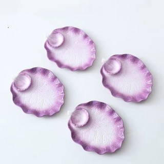 BLOWFISHFUGU 배추만두접시 감자튀김 접시 초밥접시 아이디어 접시 23.5CM 1P/2P/4P, 4개, 퍼플