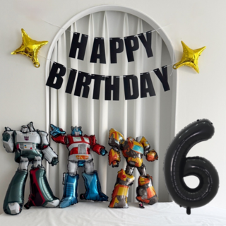로보트풍선 생일파티 풍선세트, 6, 1개