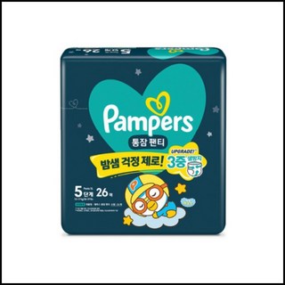 걱정없는 밤기저귀 2024 팸퍼스 통잠 팬티 5단계 26매 X 4팩, ----------------, 104개