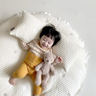 꿈두부 100수 누비 원형러그 유아 매트 아이방 놀이방석
