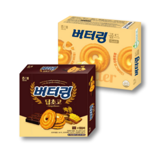 해태 버터링 딥초코 155g 1 골드 194g 1 (총2개) 신제품 대용량, 2개, 349g