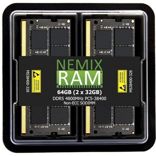 네믹스 램 네미시스 시리즈 8TB 2X4TB M.2 2280 Gen4 PCIe NVMe SSD 쓰기 속도 최대 7415MBps 델 XPS 15 및 17 노트북 호환, 64GB (2X32GB) DDR5 4800MHZ SOD