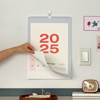 아이코닉 2025 플로우 월 벽걸이 캘린더, 혼합색상, 1개_맛과 건강 모두 챙기는 제철달력