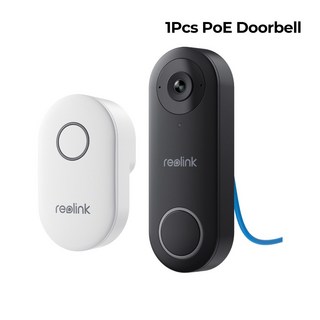 Reolink 2K+ 동영상 초인종 WiFi 및 PoE 스마트 야외 가정용 인터콤 인간 감지 유선 차임벨 포함 알렉사, 6) 1Pcs PoE Doorbell - 영국 플러그