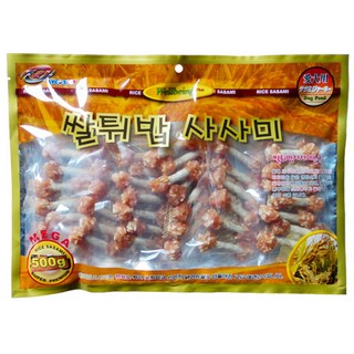 TL 라이코스 쌀튀밥 덤벨 사사미 500g 강아지용간식
