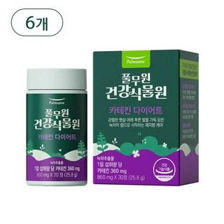 풀무원건강식물원 카테킨 다이어트 30일분 - 녹차추출물 카테킨 식물성 다이어트, 6개, 30정
