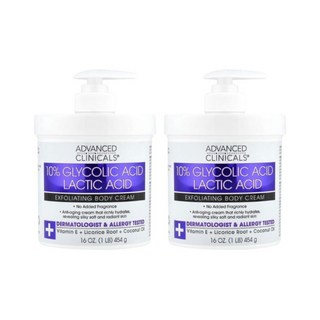 Advanced Clinicals 글리코산 젖산 각질 크림 454g x 2ea 바디 케어 안티에이징 보습, 2개
