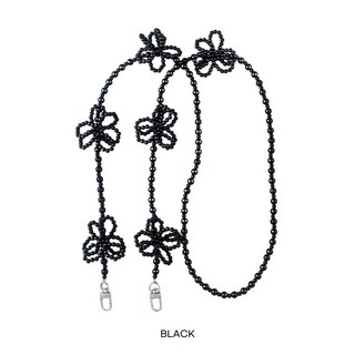 [MAKE MENT] 핸드폰줄 숄더 플라워 비즈 스트랩 (3color), 1개, BLACK_110CM