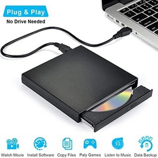 외장 CD DVD 드라이브 USB 2.0 슬림형 보호 가능 외장 CD-RW 드라이브 노트북 데스크탑 PC용 DVD-RW 버너