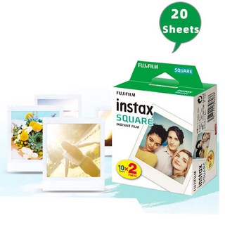후지필름 인스탁스 스퀘어 화이트 엣지 필름 인화지 SQ10 SQ6 SQ20 즉석 카메라, 20 Sheets, 1개
