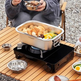 바겐슈타이거 IH 스텐304 아웃백 스퀘어팟 4.5L 멀티 캠핑 사각 냄비, 스텐, 1개