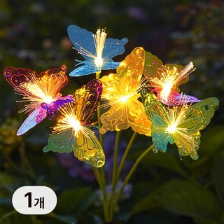 신성나라 태양광 섬유꽃 나비등 정원등 LED 잔디 꽃 전구 태양열 조명등 마당 경관 공원 외등, 홀로그램(1P)