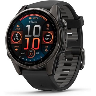 스마트워치 스포츠 등산 헬스 가민 fēnix® 8 – 43mm AMOLED 사파이어 프리미엄 멀티스포츠 GPS 긴 배터리 수명 다이빙 등급 내장 LED 손전등 카본 그레이, 43 mm, fenix 8 - AMOLED, Titanium with Gray Band-43 mm