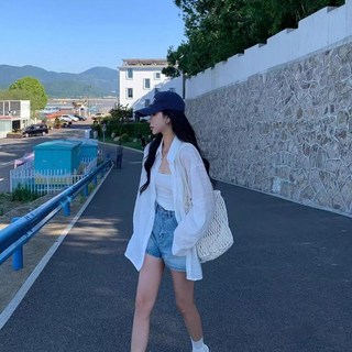 AOKADA 여자 루즈핏 시스루 가디건