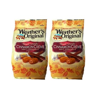 Werthers 오리지널 하베스트 캐러멜 한정판 시나몬 크림 소프트 캐러멜 209.8g(7.4온스) (2팩)