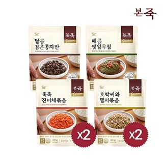본죽 밑반찬 4종 6팩(진미채2+멸치2+깻잎무침+콩자반), 1세트, 440g