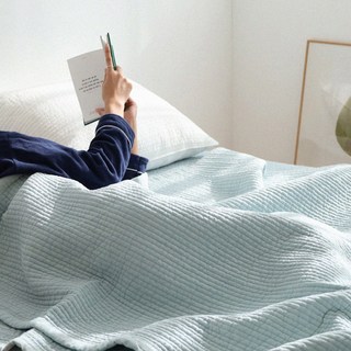 온도 60수 아사 순면 100% 피그먼트 이불 겸 패드 패밀리 밴딩패드, 블루