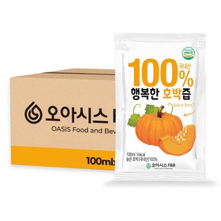 오아시스 국내산 호박즙 100ml 100개 상품 이미지