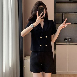 유니픽여성 여름 반팔 정장 자켓과 반바지 세트