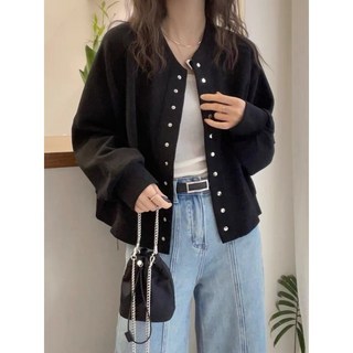 루스리더 여성 루즈핏 노카라 버튼 자켓 M238