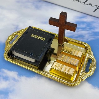 미니 성경책 황금 골드바 납골당 꾸미기 십자가 미니어쳐 세트 미니 성경책세트 상품 이미지