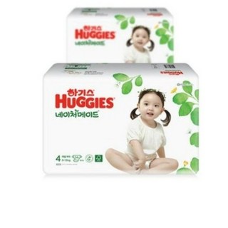 2021 신형 하기스 네이처메이드 밴드형 기저귀 여아용 대형 4단계(9~13kg), 4단계, 240매