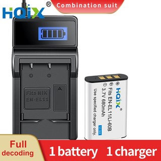 HQIX 적용 가능 Nikon coolpix S01 S560 카메라 EN-EL11 충전기 배터리, 1개