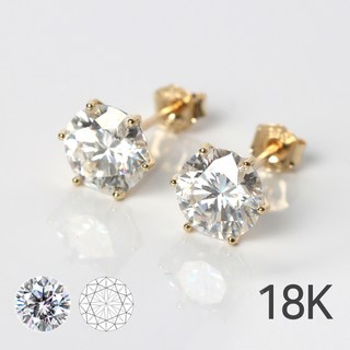 전체 18K 모이사나이트 다이아 귀걸이 (1쌍) / GRA인증서
