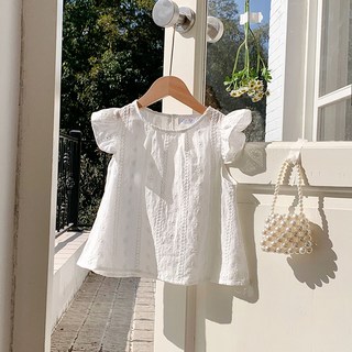 플레어블라우스 키즈 여아 자수원단 봄여름 데일리 블라우스