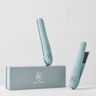 휴대용 무선고데기 헤어 스트레이트 아이론 뿌리볼륨 매직기, 민트