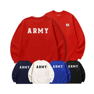 헤비특양면 맨투맨 ARMY 남녀공용 빅사이즈 S~4XL 스탠다드핏 커플 단체 긴팔티