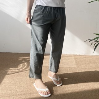 몽키 4color 남자 여름 세미와이드핏 스판 린넨 9부 밴딩팬츠 빅사이즈