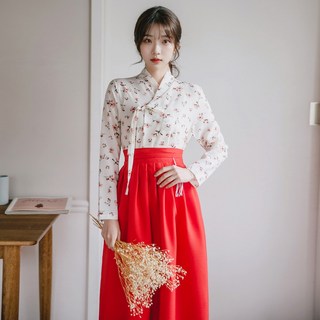 생활한복 세트 예향 저고리 화란 레드 허리치마